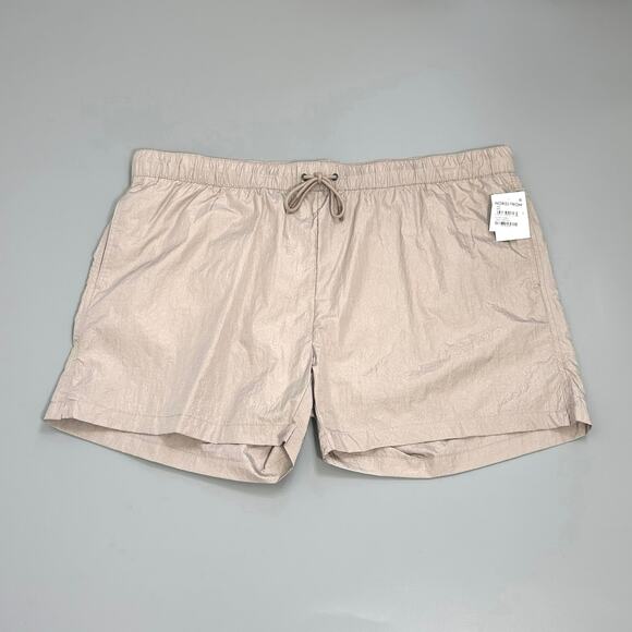 Open Edit Crinkled Nylon Swim Trunks Tan Thread - Picture 4 of 7